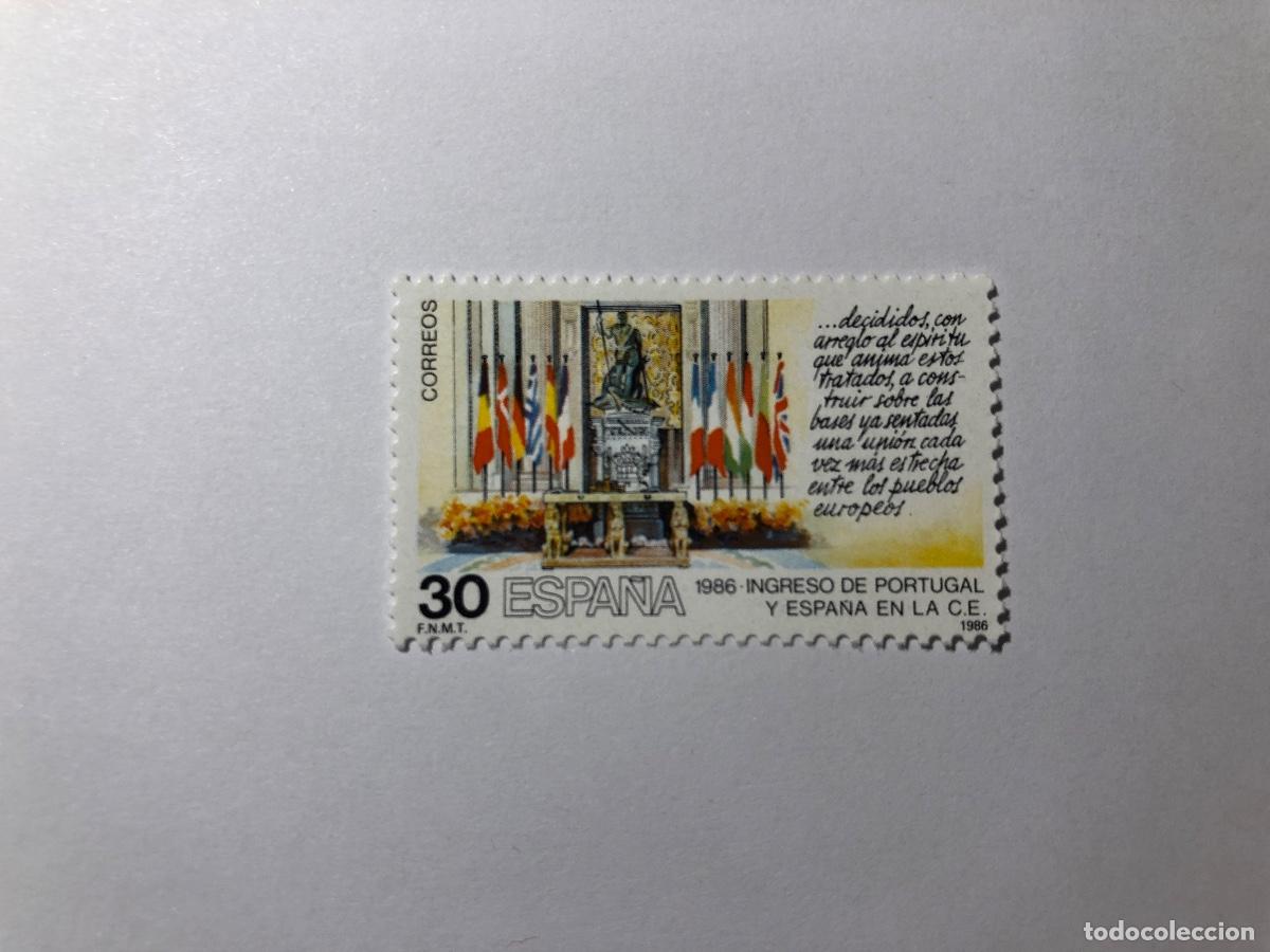 Sellos: Sello postal Correos Espa&ntilde;a de 1986 valor facial 30 PTA. Edifil 2825-2828. Comunidad Europea. Nuevo
