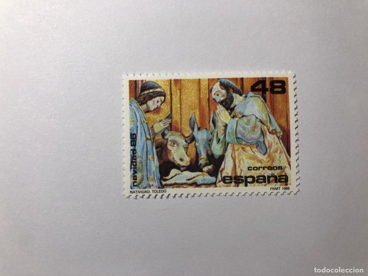 Sellos: Sello postal Correos Espa&ntilde;a de 1986 valor facial 48 PTA. Edifil 2868. Navidad 1986. Nuevo