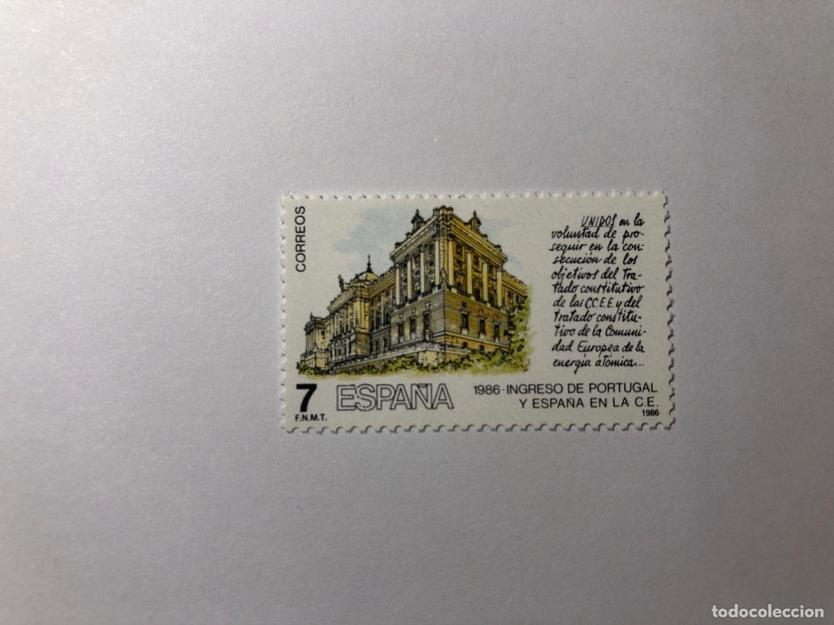 Sellos: Sello postal Correos Espa&ntilde;a de 1986 valor facial 7 PTA. Edifil 2825. Comunidad Europea. Nuevo