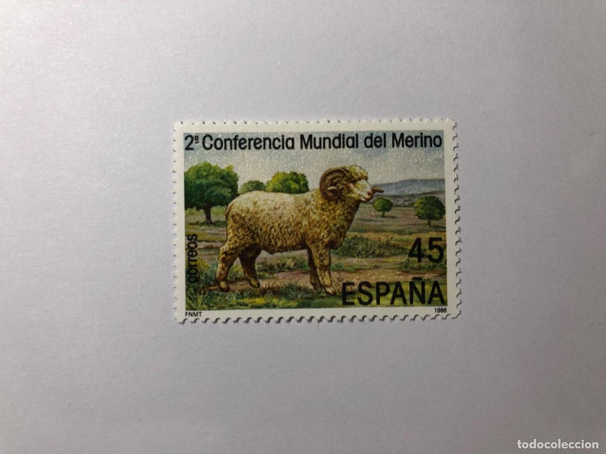 Sellos: Sello postal Correos Espa&ntilde;a de 1986 valor facial 45 PTA. Edifil 2839. Conferencia del Merino. Nuevo