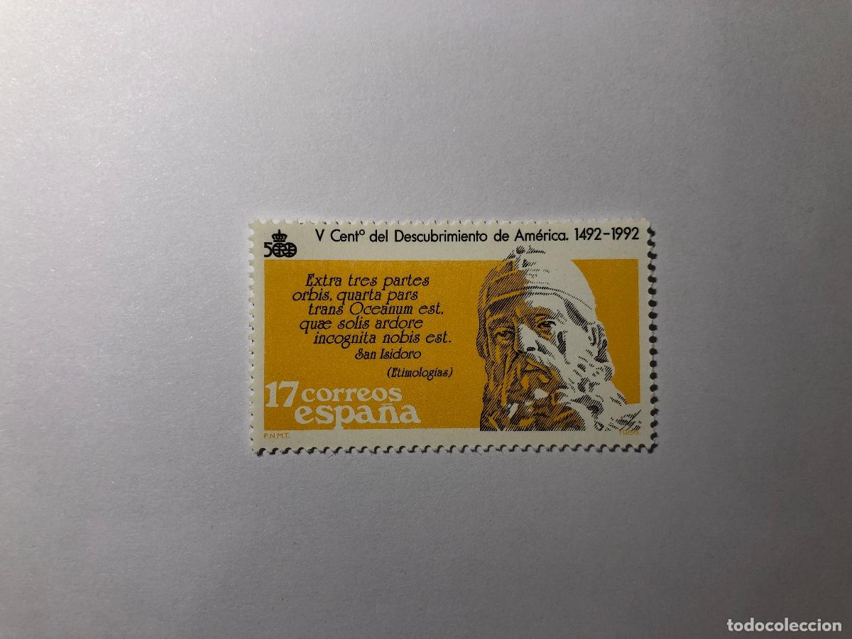 Sellos: Sello postal Correos Espa&ntilde;a de 1986 valor facial 17 PTA. Edifil 2862. Descubrimiento de Am&eacute;ri. Nuevo