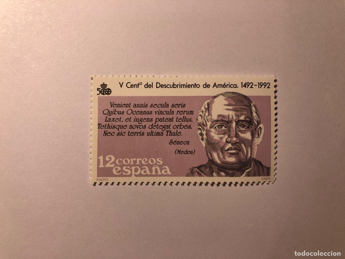 Sellos: Sello postal Correos Espa&ntilde;a de 1986 valor facial 12 PTA. Edifil 2861. fil&oacute;sofo S&eacute;neca. Nuevo