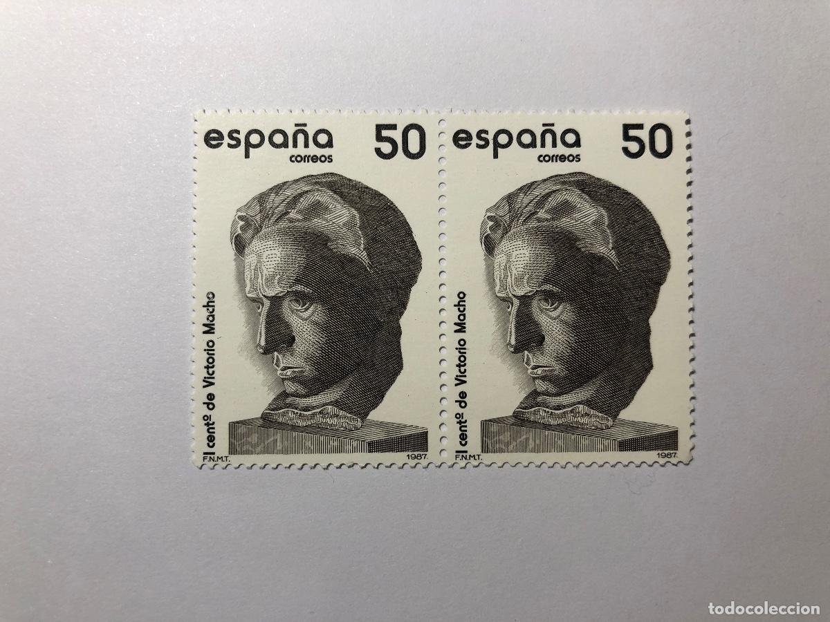 Sellos: Sellos postales Correos Espa&ntilde;a de 1987 valor facial 50 PTA. Edifil 2884. Victorio Macho. Nuevo