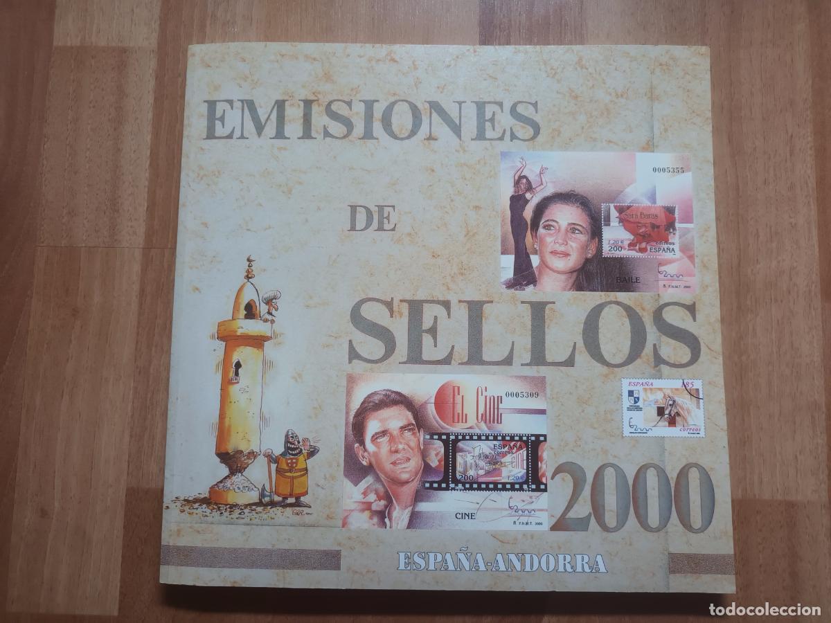 Sellos: LIBRO EMISIONES SELLOS 2000 ESPA&Ntilde;A ANDORRA. INDURAIN , ANTONIO BANDERAS ETC