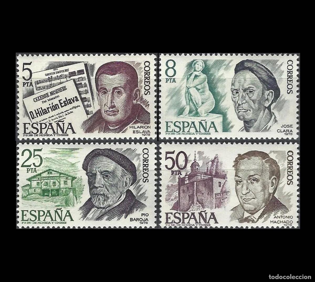 Sellos: Espa&ntilde;a 1978 | Personajes Espa&ntilde;oles | Ed 2456/9 - Yv 2101/4 - Mi 2348/51 MNH **