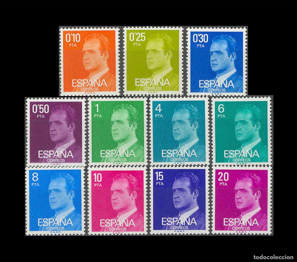 Sellos: Espa&ntilde;a 1977 | Juan Carlos I | Ed 2386/96 - Yv 2032/5 + 2055/61 - Mi 2279/82 + 2303/09 MNH **