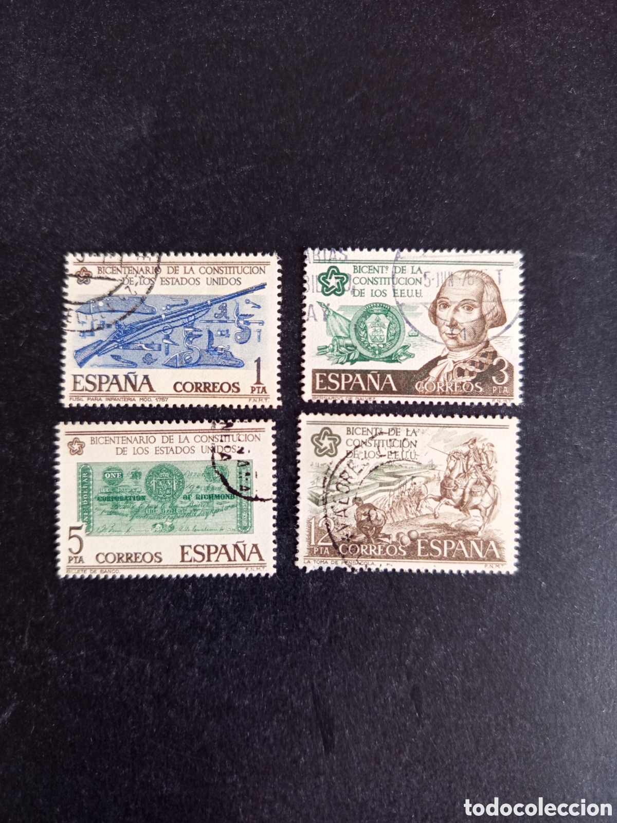 Sellos: Espa&ntilde;a, 1976. Bicentenario Constituci&oacute;n USA. Edifil 2322/5. Pedido m&iacute;nimo 3 &euro;. Ver fotos.