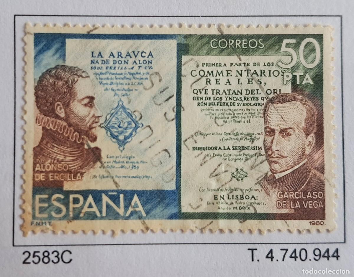 Sellos: sello de Espa&ntilde;a usado, Alfonso De Ercilla-Garcilaso De La Vega, edifil 2583-C, a&ntilde;o 1980.