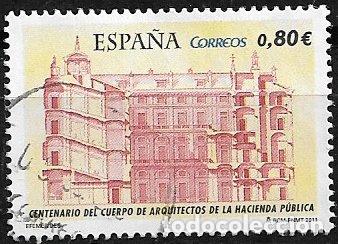 Sellos: 2011 Centenario del Cuerpo de Arquitectos de Hacienda. EDIFIL n&ordm; 4655 (o)