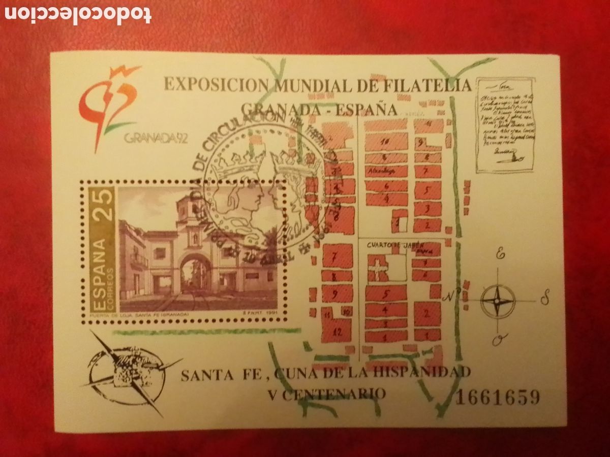 Sellos: Exposici&oacute;n Mundial de Filatelia GRANADA '92