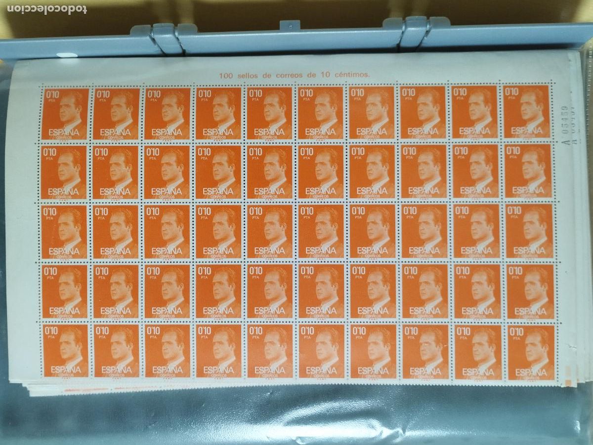 Timbres: BZB ESPA&Ntilde;A. EDIFIL 2386. JUAN CARLOS I 0.10 PESETAS. 7500 SELLOS NUEVOS EN PLIEGOS. HAY DEL ERROR