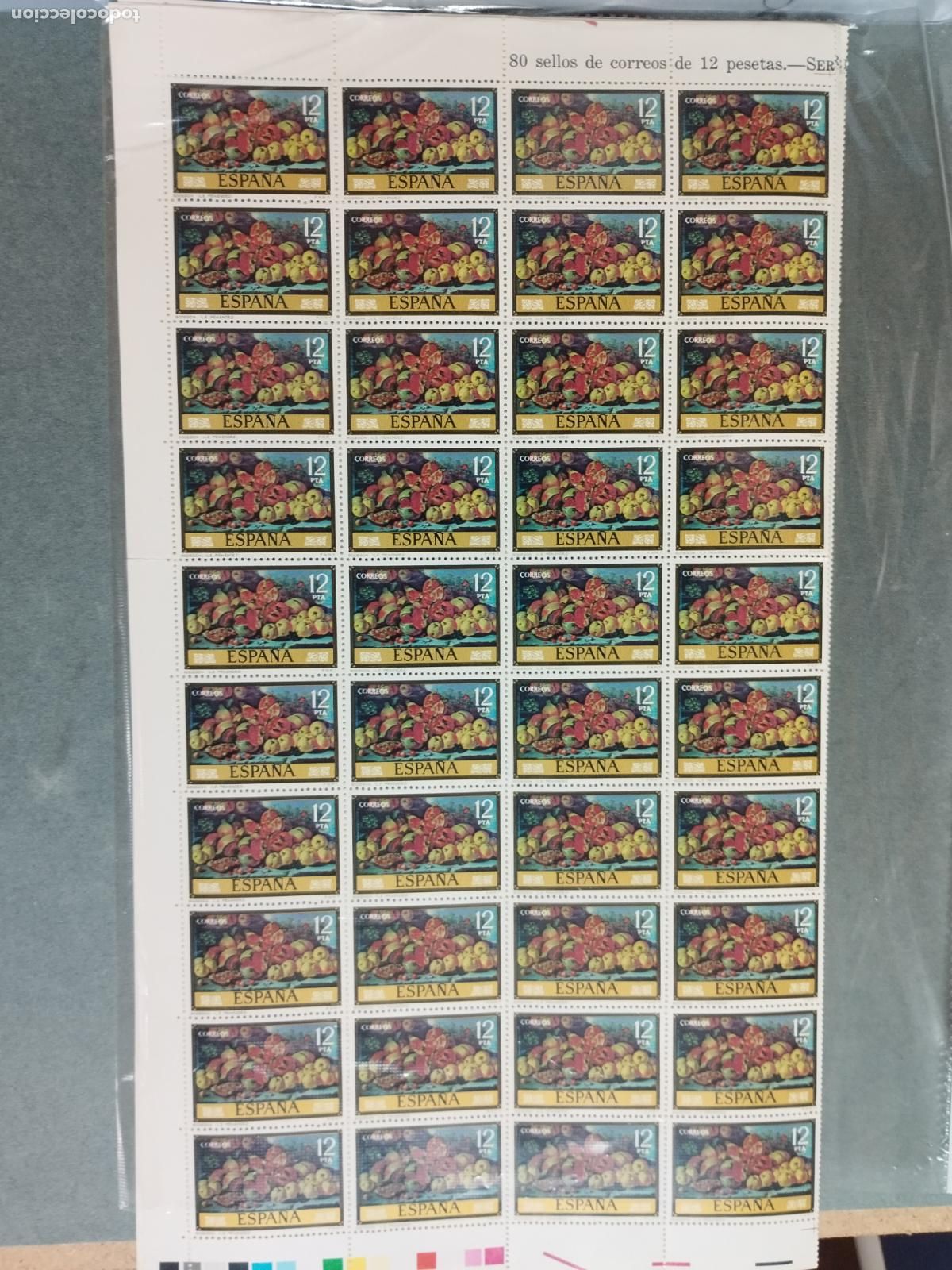 Sellos: BZB ESPA&Ntilde;A. EDIFIL 2360/67. PINTURA. BODEGONES. L. MENENDEZ 1976. 80 SERIES NUEVAS EN PLIEGOS