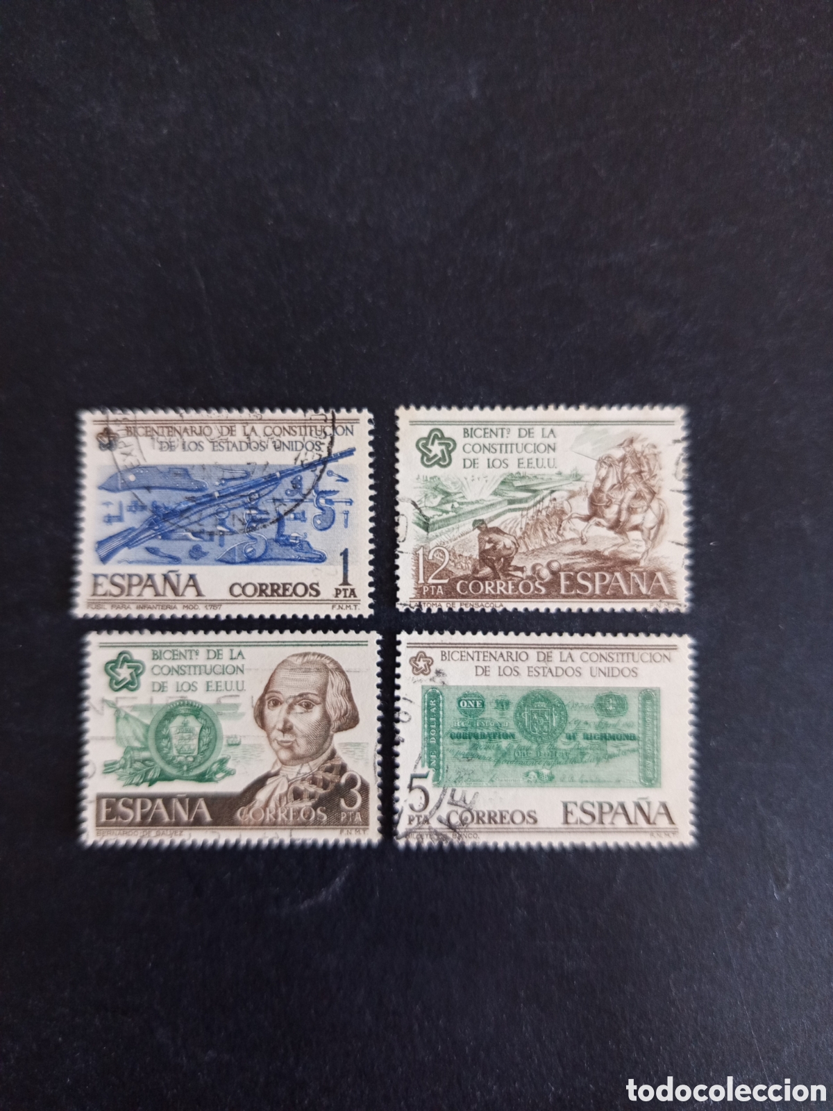 Sellos: Espa&ntilde;a, 1976. Bicentenario Constituci&oacute;n USA. Edifil 2322/5. Pedido m&iacute;nimo 3 &euro;. Ver fotos .