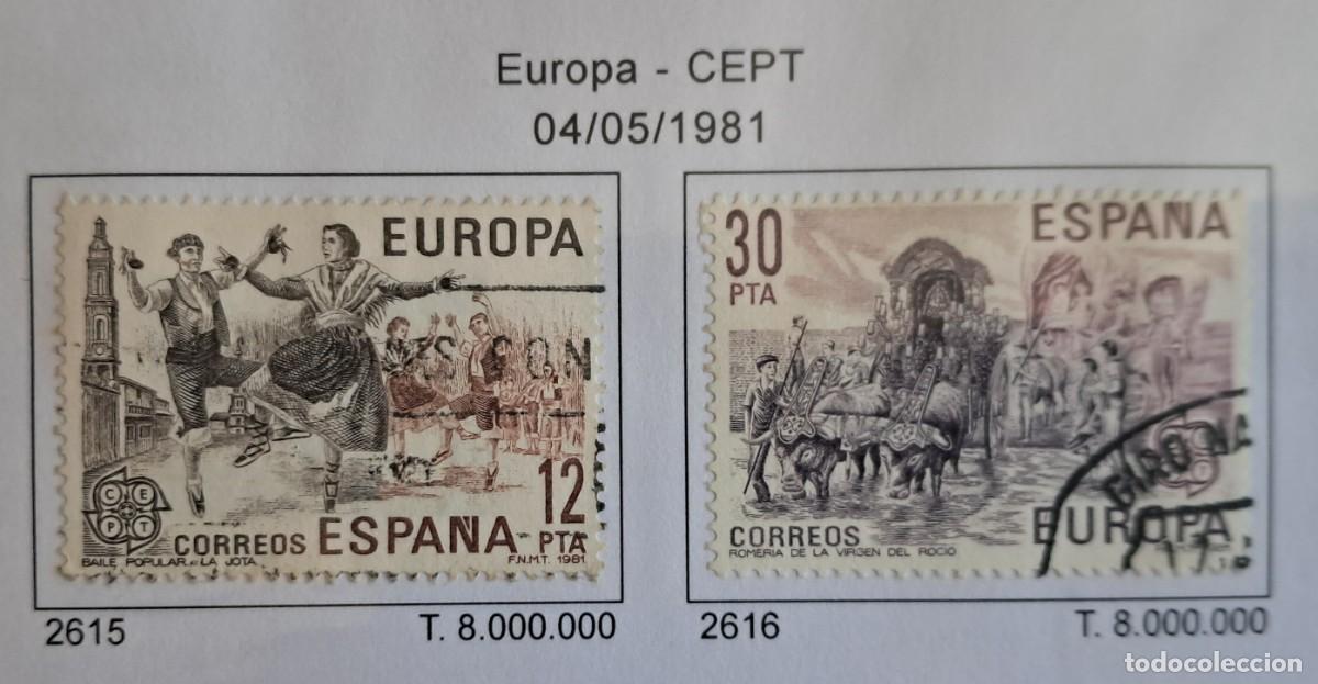 Sellos: serie completa de sellos de Espa&ntilde;a usados, Europa-CEPT, edifil 2615-2616, a&ntilde;o 1981.