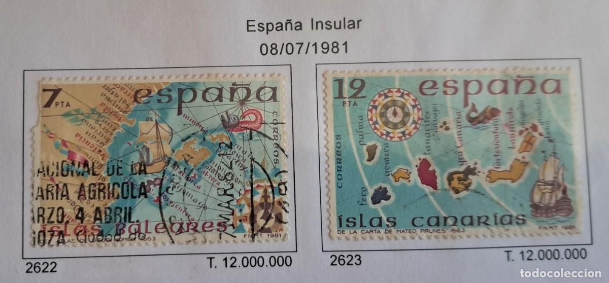 Sellos: serie completa de sellos de Espa&ntilde;a usados, Espa&ntilde;a insular, edifil 2622-2623, a&ntilde;o 1981.