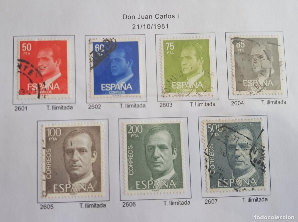 Sellos: serie completa de sellos de Espa&ntilde;a usados, serie b&aacute;sica Juan Carlos I, edifil 2601-2607, a&ntilde;o 1981