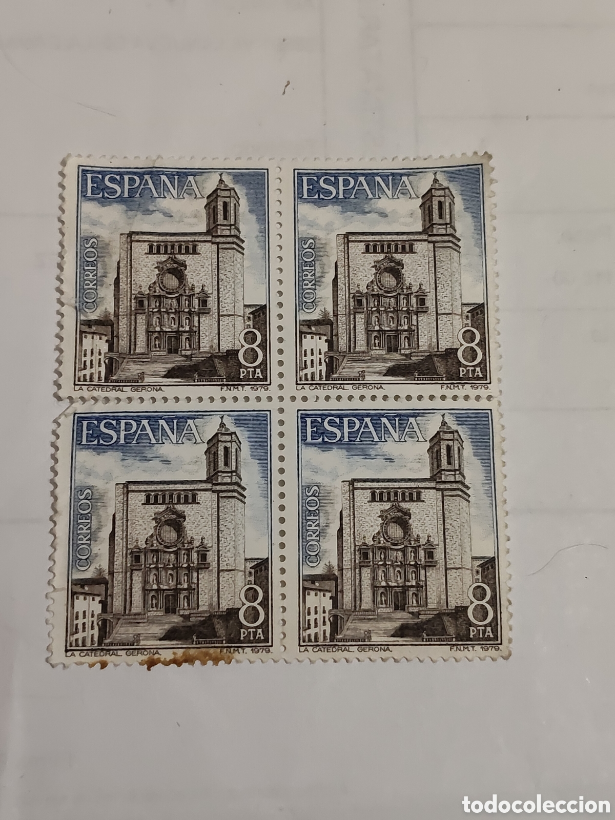 Sellos: Bloque de 4 sellos de Espa&ntilde;a Catedral de Gerona 1979