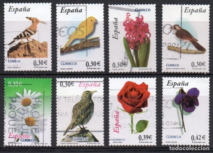 Sellos: SERIE COMPLETA USADA DE ESPA&Ntilde;A FLORA Y FAUNA A&Ntilde;O 2.007