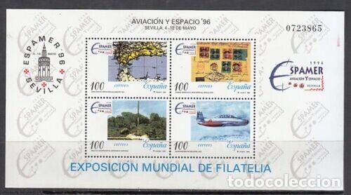 Sellos: 1996 EDIFIL 3433** HOJA NUEVA SIN CHARNELA. AVIACION (222-6)