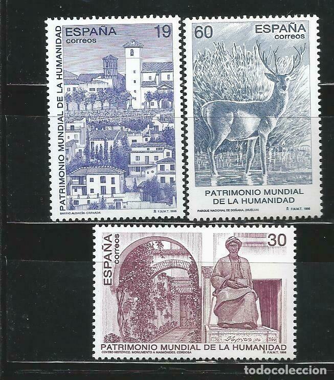 Sellos: 1996 EDIFIL 3453/55** NUEVOS SIN CHARNELA. PATRIMONIO HUMANIDAD (222-6)