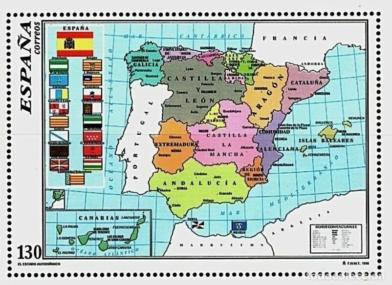 Sellos: 1992 EDIFIL SH 3460** HOJA NUEVA SIN CHARNELA. MAPA AUTONOMICO (222-6)