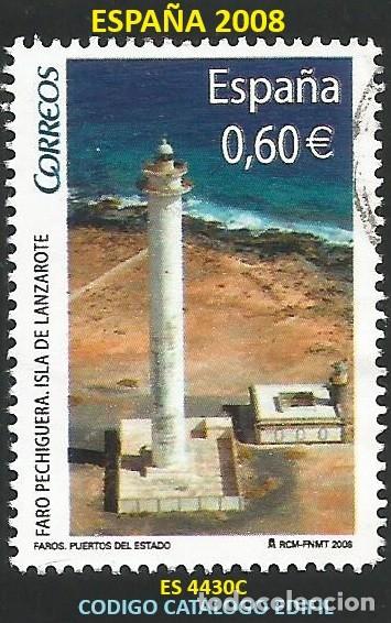 Sellos: ESPA&Ntilde;A 2008 - ES 4430C - FARO PECHIGUERA (LANZAROTE) - 1 SELLO USADO