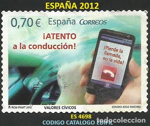 Sellos: ESPA&Ntilde;A 2012 - ES 4698 - VALORES CIVICOS - 1 SELLO USADO