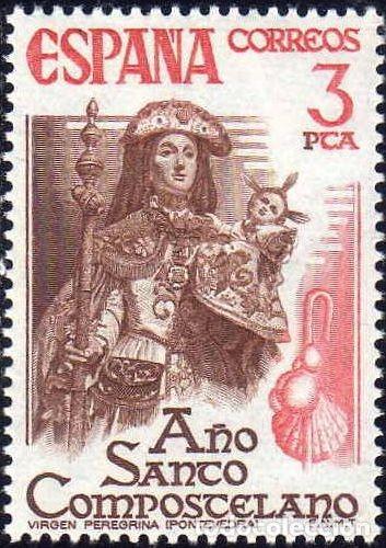 Sellos: Espa&ntilde;a 1976 Edifil 2306 Sello ** A&ntilde;o Santo Compostelano Virgen Peregrina Pontevedra Michel 2199