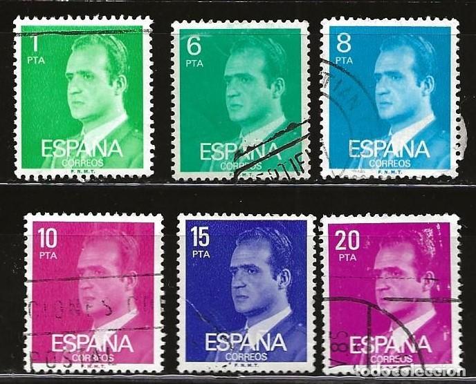 Sellos: ESPA&Ntilde;A - LOTE DE 6 SELLOS - JUAN CARLOS I(USADO) LOTE 334