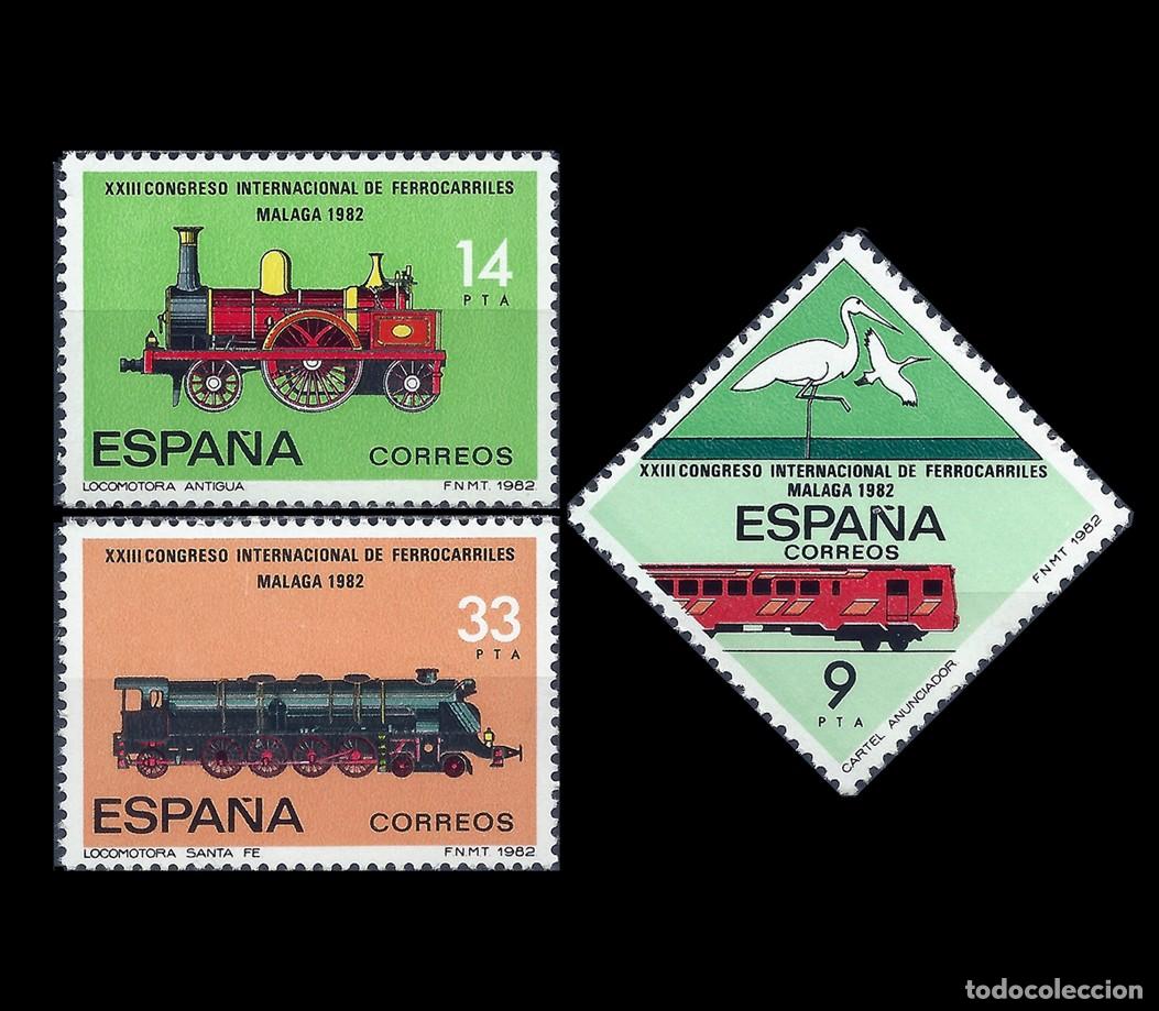 Sellos: Espa&ntilde;a 1982 | XXIII Congreso Int. Ferrocarriles | Ed 2670/2 - Yv 2292/4 - Mi 2556/8 MNH **
