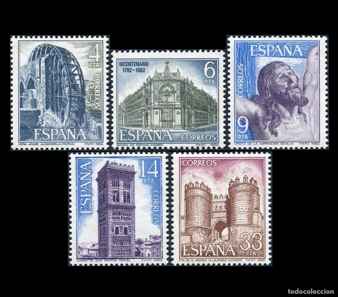 Sellos: Espa&ntilde;a 1982 | Paisajes y Monumentos (XIII) | Ed 2676/80 - Yv 2298/302 &ndash; Mi 2562/66 MNH **