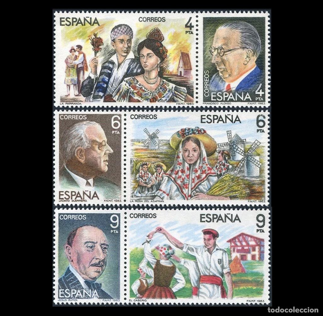 Sellos: Espa&ntilde;a 1983 | Maestros de la Zarzuela (II) | Ed 2697/702 - Yv 2313/18 - Mi 2579/84 MNH **