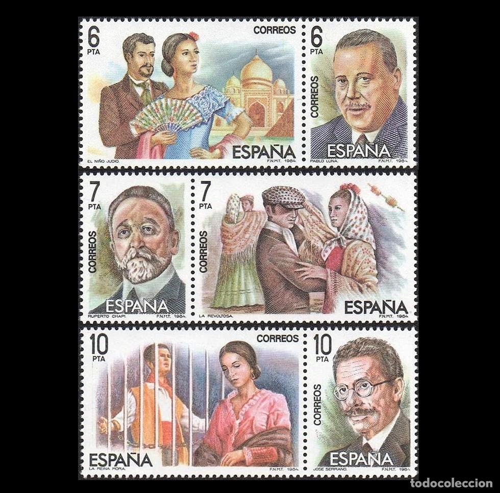Sellos: Espa&ntilde;a 1984 | Maestros de la Zarzuela (III) | Ed 2762/7 - Yv 2377/82 - Mi 2642/7 MNH **