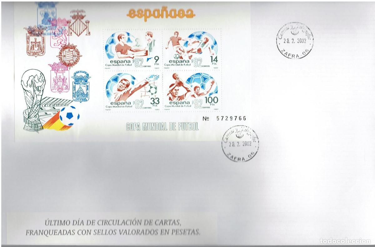 Sellos: FA9460. Magn&iacute;fico conjunto de 34 sobres fechados el &uacute;ltimo d&iacute;a de circulaci&oacute;n de sellos en pesetas