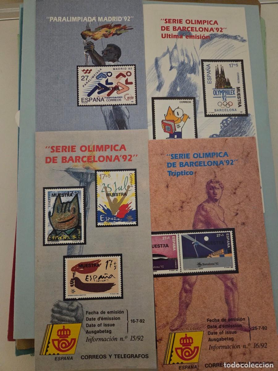 Briefmarken: D&iacute;pticos y sellos (18 unidades) Serie ol&iacute;mpica Barcelona 92 y Paralimpiada Madrid 92