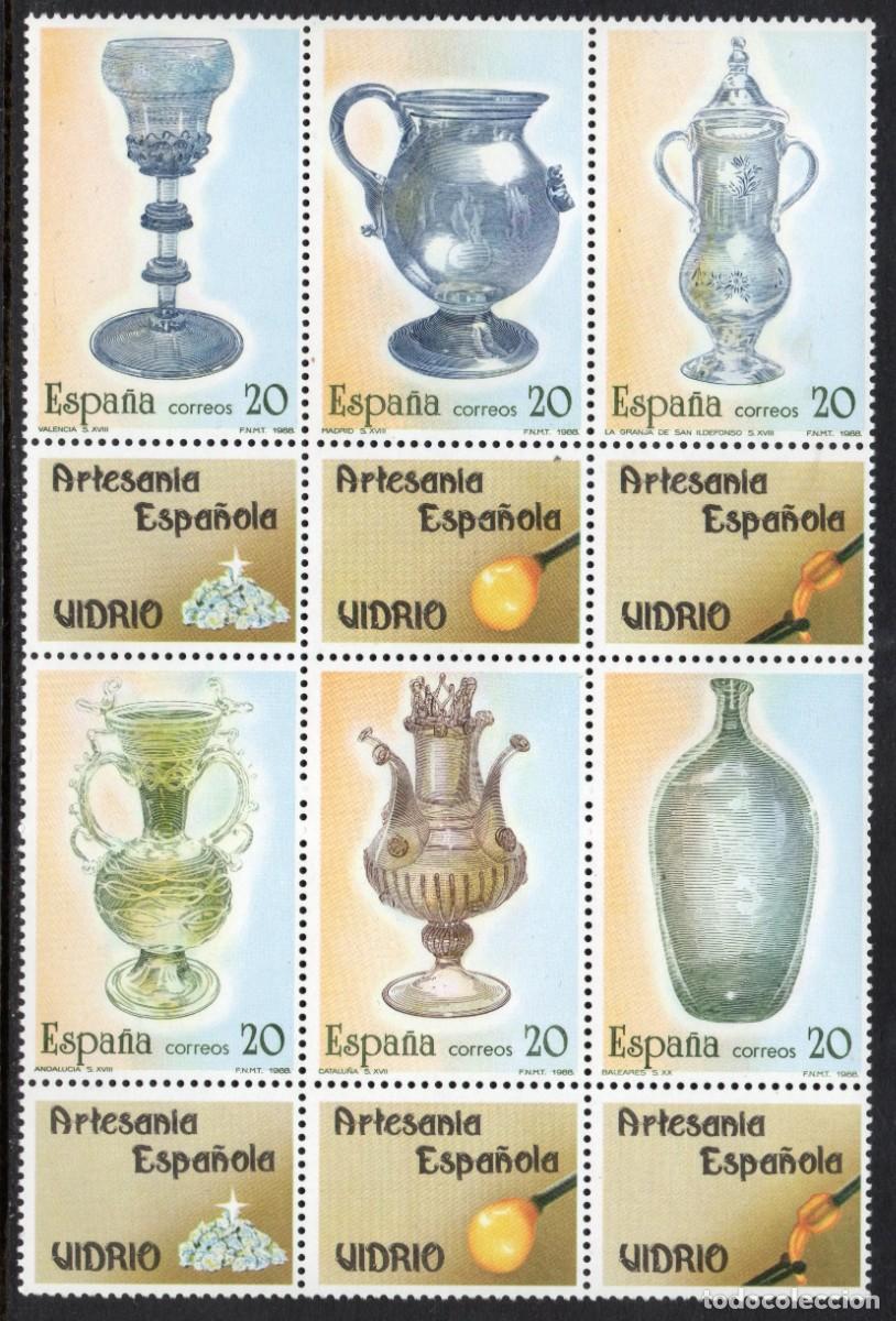 Sellos: ESPA&Ntilde;A 1.988 - SERIE NUEVA ESPA&Ntilde;A ARTESAN&Iacute;A ESPA&Ntilde;OLA.EN BLOQUE. EDIFIL 2941/46.