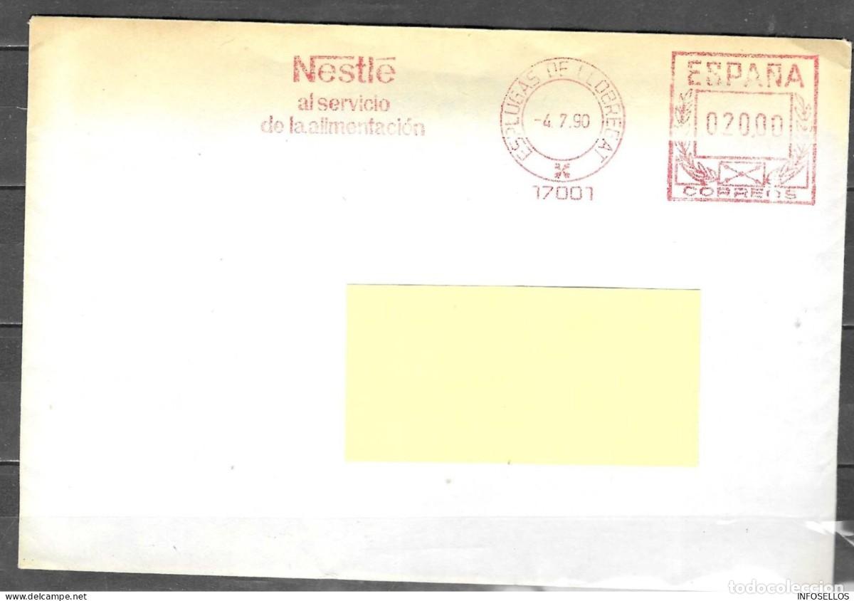 Sellos: SOBRE ESPA&Ntilde;A CON MATASELLO NESTLE AL SERVICIO DE LA ALIMENTACION, ESPLUGAS DE LLOBREGAT