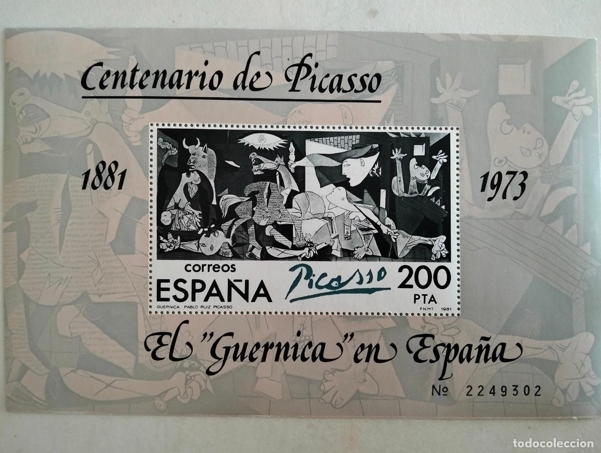 Timbres: HOJA BLOQUE, CENTENARIO DE PICASSO, EL GUERNICA EN ESPA&Ntilde;A, A&Ntilde;O 1973 - 1981