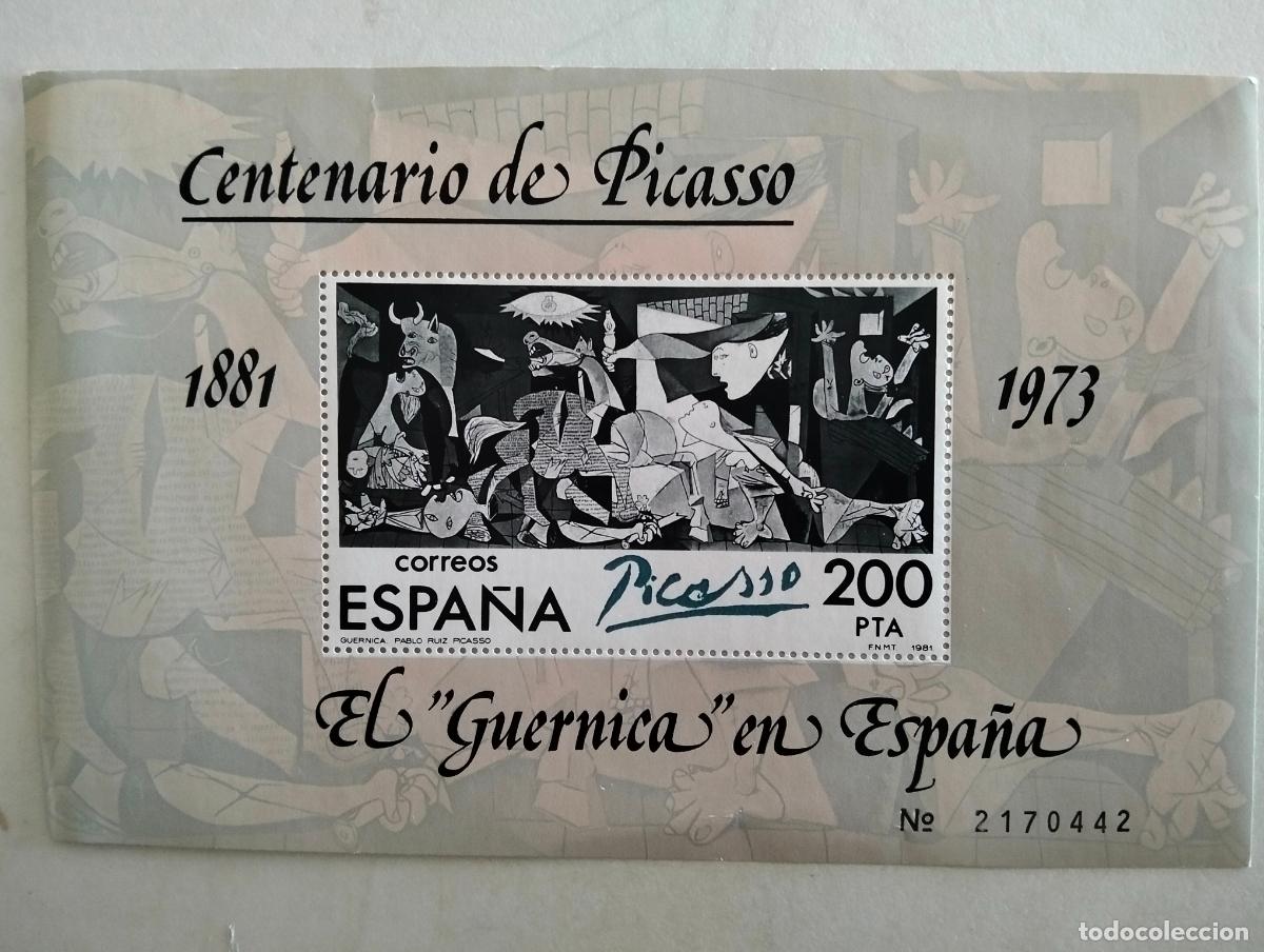 Selos: HOJA BLOQUE, CENTENARIO DE PICASSO, EL GUERNICA EN ESPA&Ntilde;A, A&Ntilde;O 1973 - 1981