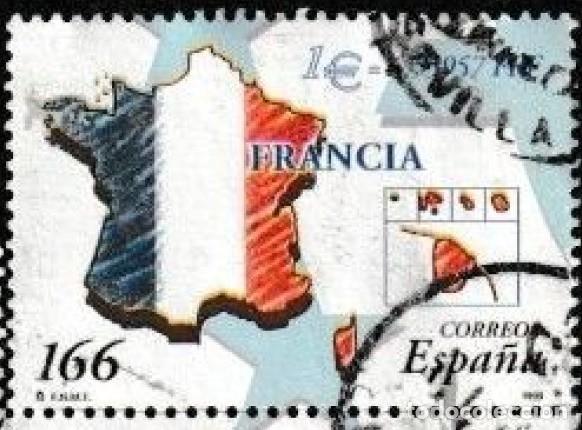Sellos: ESPA&Ntilde;A 1999 - PAISES DEL EURO - FRANCIA - EDIFIL 3638 USADO - YVERT 3206