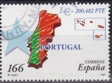 Sellos: ESPA&Ntilde;A 1999 - PAISES DEL EURO - PORTUGAL - EDIFIL 3643 USADO - YVERT 3211
