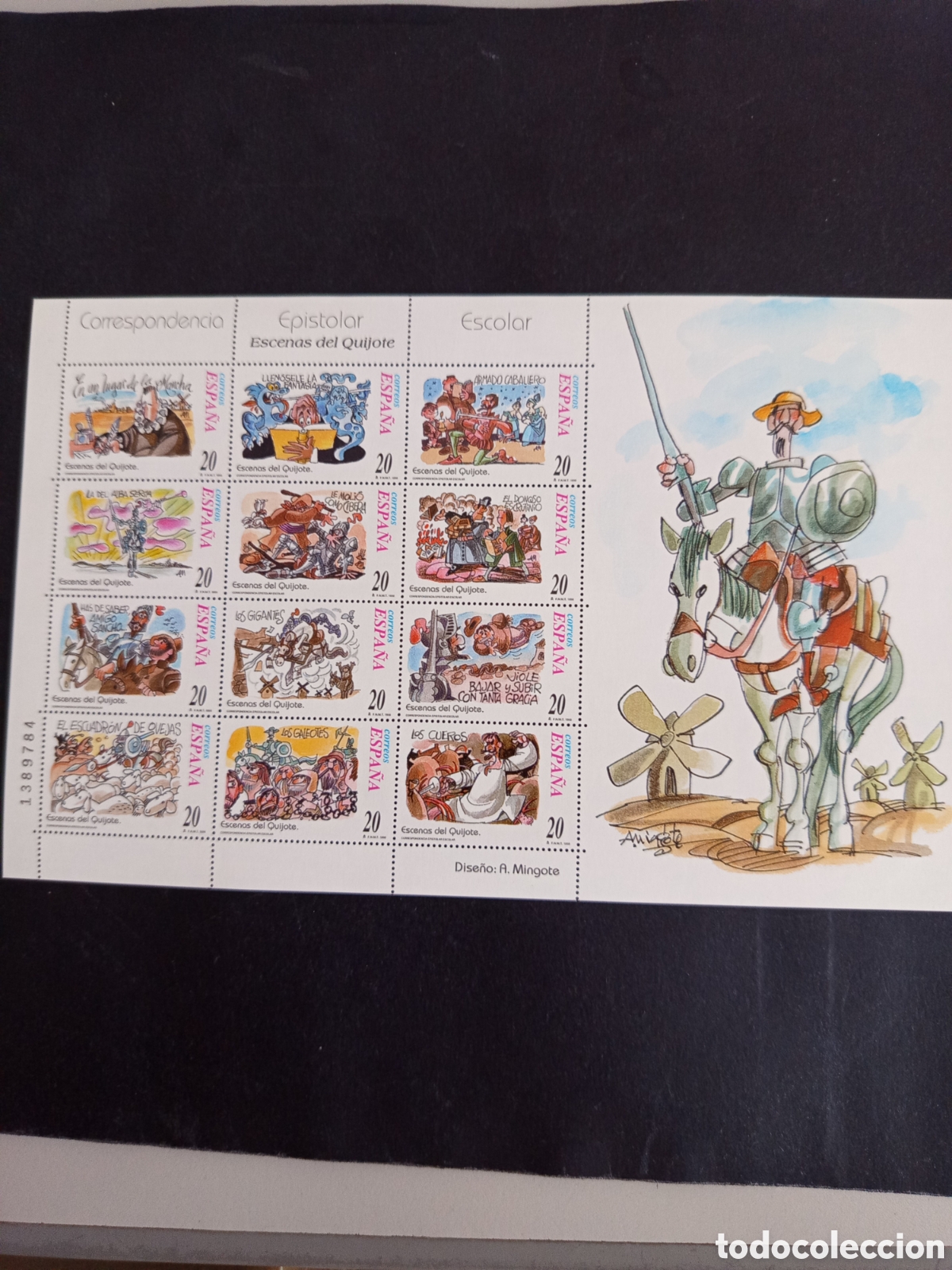 Stamps: Espa&ntilde;a, 1998. Correspondencia Epistolar. Escenas del Quijote. Mini pliegos. Ed. MP 61A y B. Ver foto