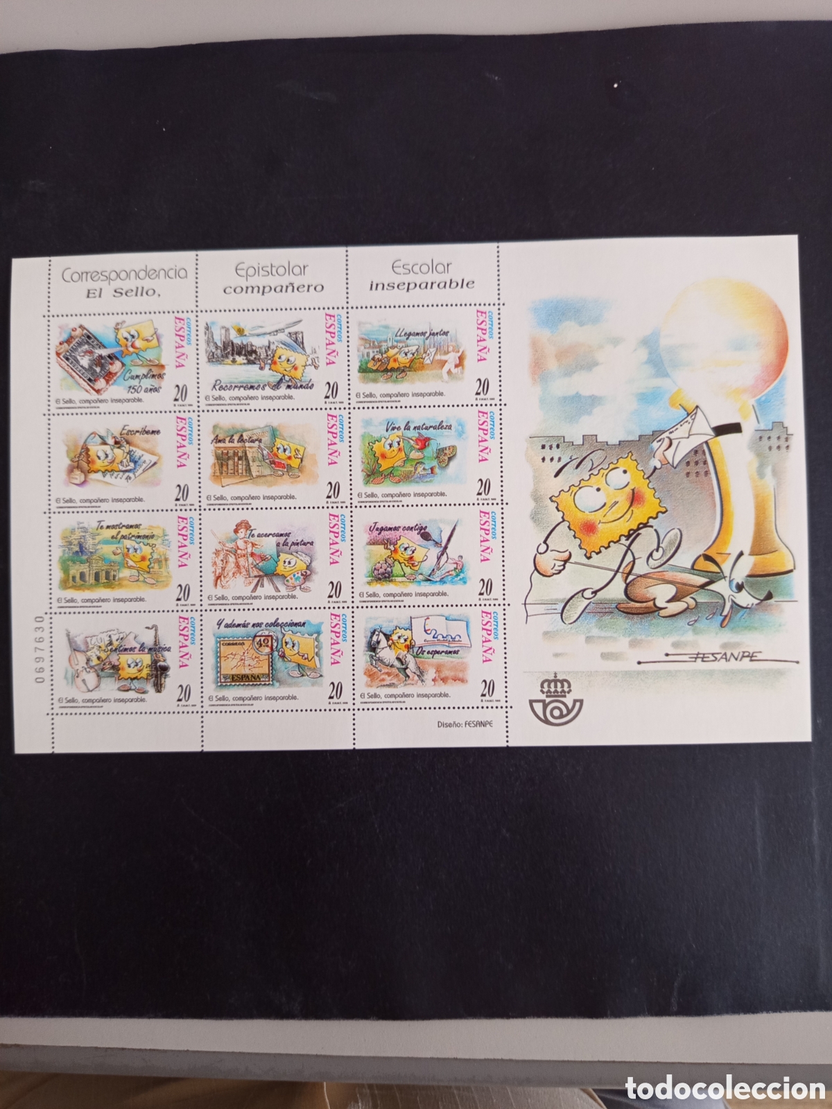 Stamps: Espa&ntilde;a, 1999. Correspondencia Epistolar. El Sello .Mini pliego sin circular.Ed.MP 66.Pedido m&iacute;nimo3&euro;