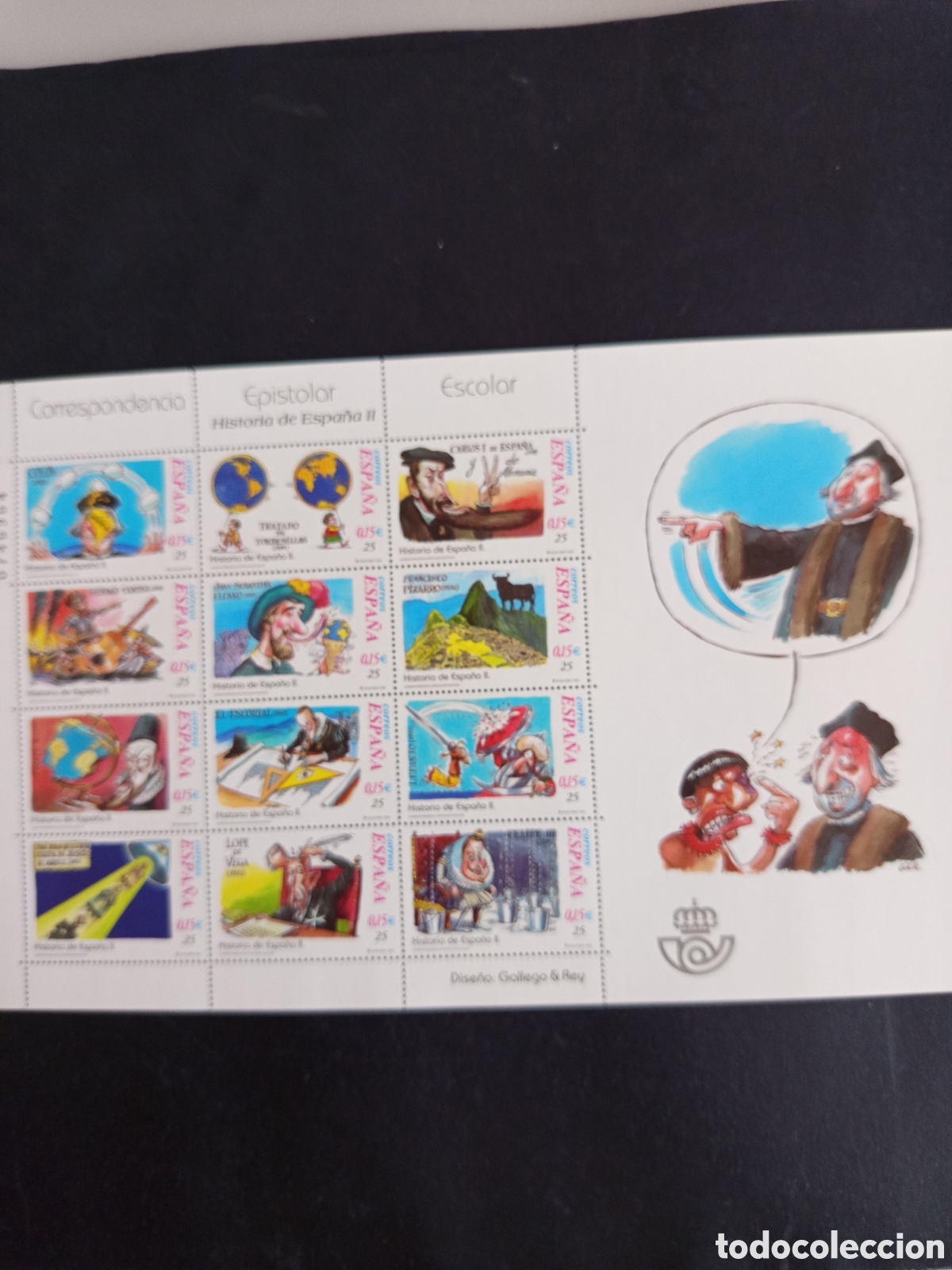 Stamps: Espa&ntilde;a, 2001. Correspondencia Epistolar. Mini pliego sin circular. Ed. MP 76. Pedido m&iacute;nimo 3 &euro;
