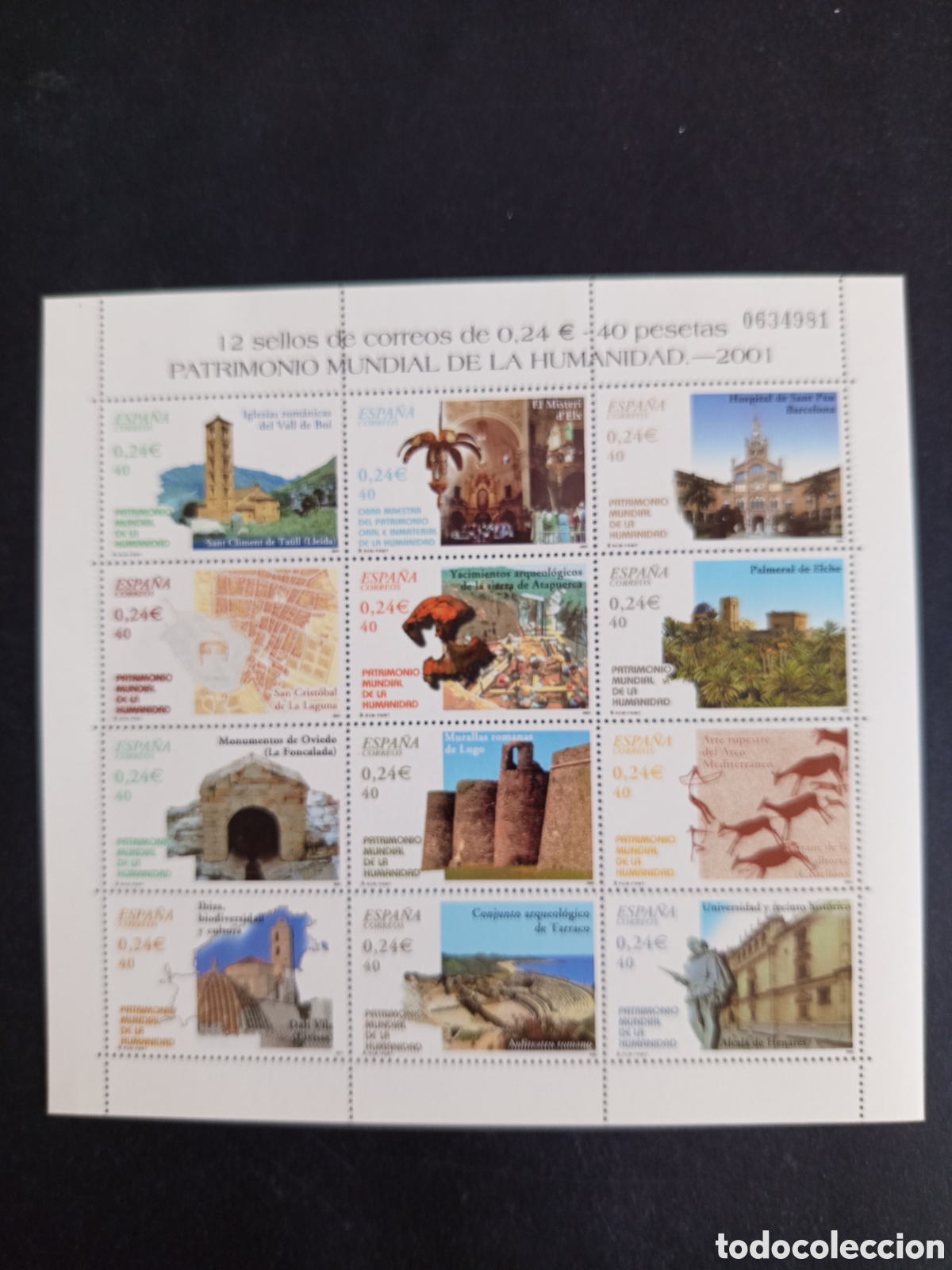 Stamps: Espa&ntilde;a, 2001. Mini pliego Patrimonio Humanidad. Ed. MP. 77. Pedido m&iacute;nimo 3 &euro;. Ver fotos.