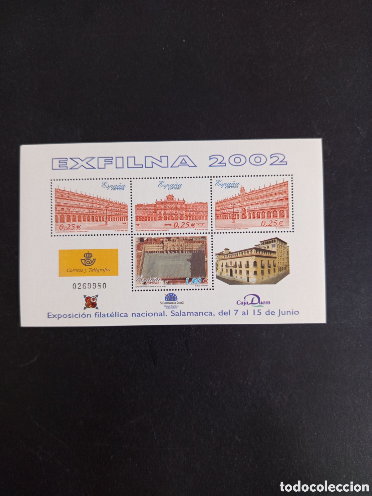 Stamps: Espa&ntilde;a, 2002. Exfilna. Plaza Mayor Salamanca. Ed. 3906. Pedido m&iacute;nimo 3 &euro;. Ver fotos