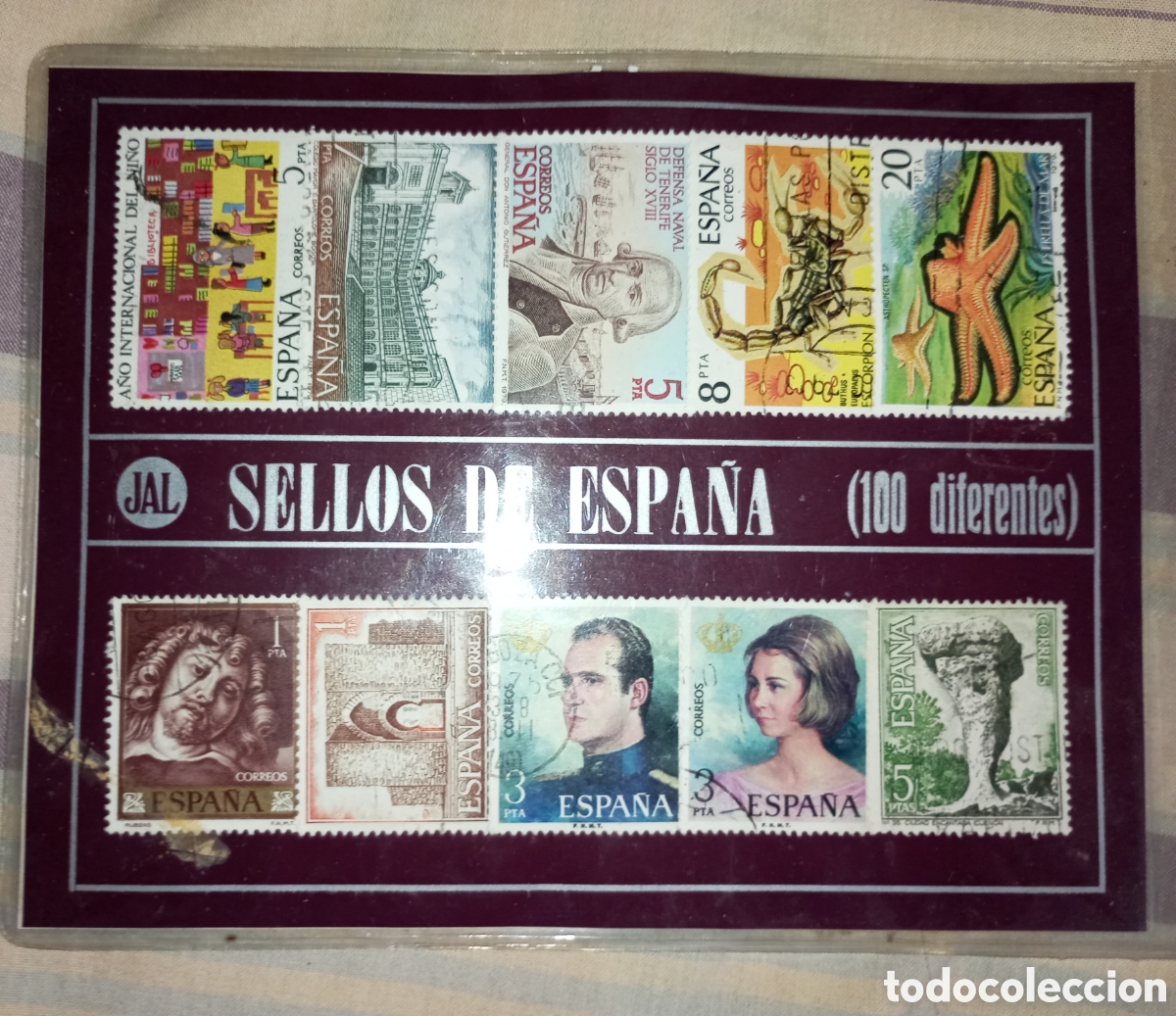 Sellos: 100 sellos de Espa&ntilde;a diferentes JAL sin abrir