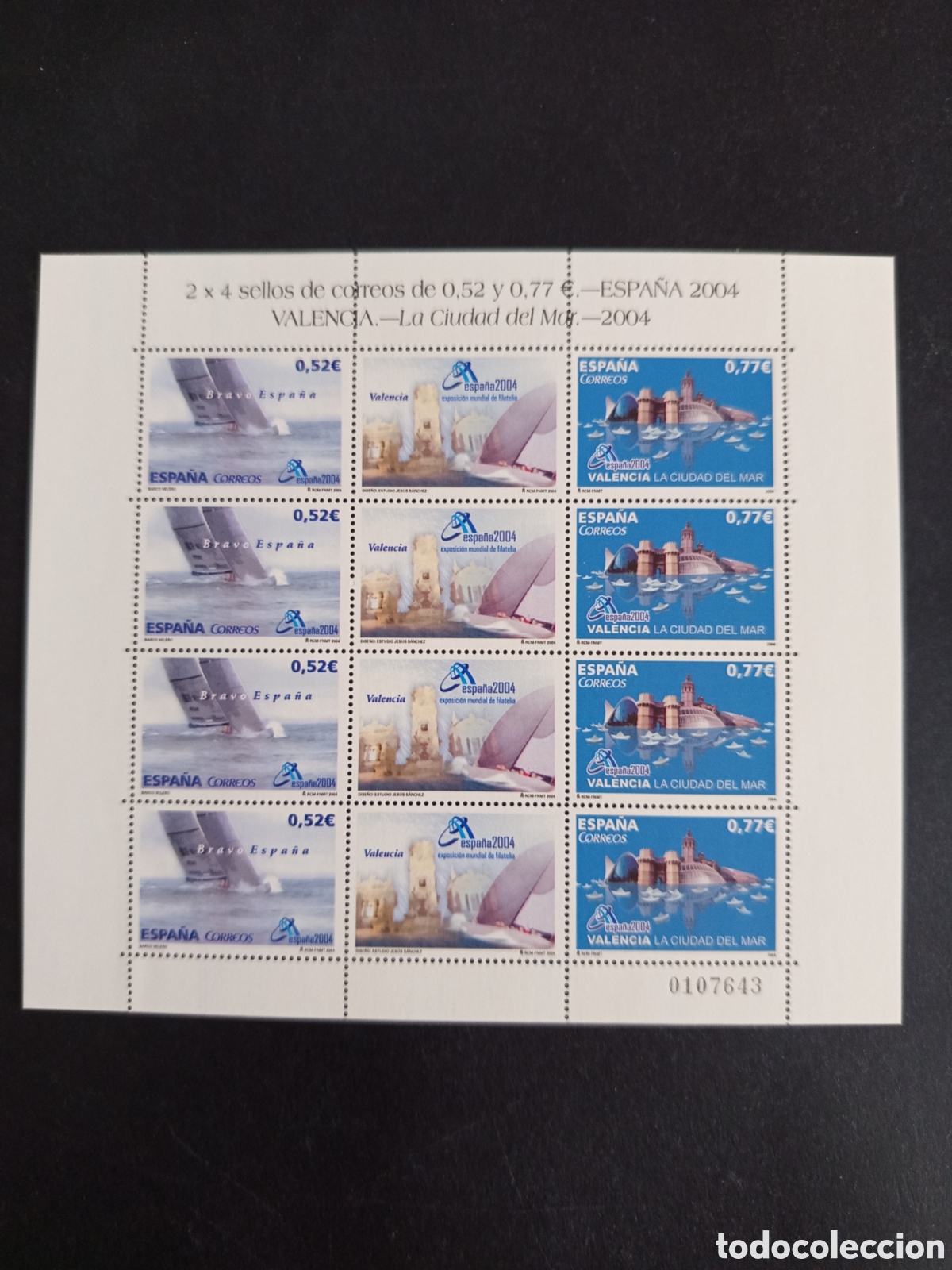 Stamps: Espa&ntilde;a, 2004. Mundial Filatelia. Valencia: Ciudad del Mar. Ed. MP 84. Pedido m&iacute;nimo 3 &euro;. Ver fotos.
