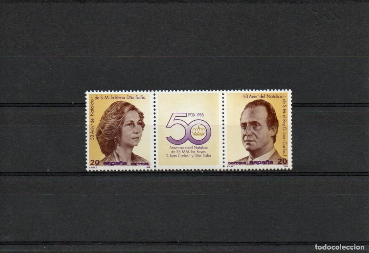 Sellos: ESPA&Ntilde;A. A&Ntilde;O 1988. NATALICIO REYES DE ESPA&Ntilde;A.