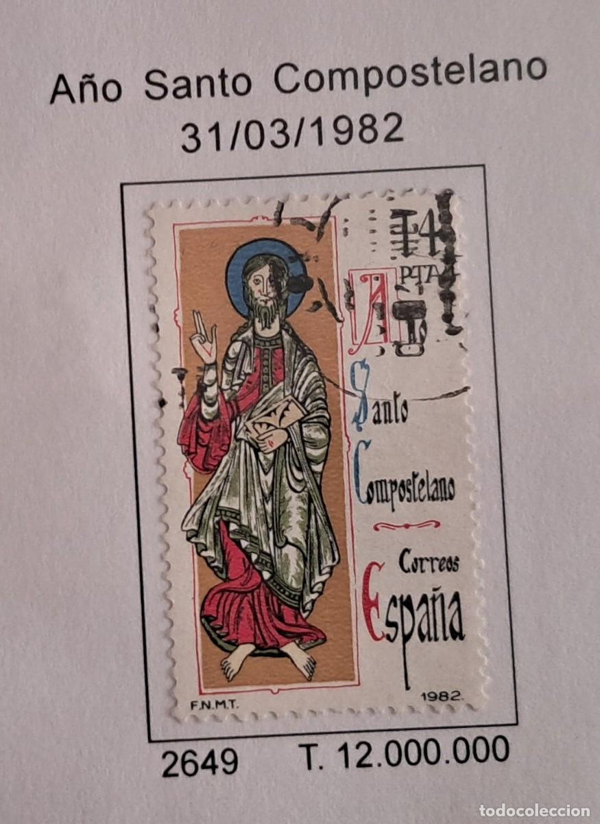 Sellos: sello de Espa&ntilde;a usado, a&ntilde;o santo compostelano, edifil 2649, a&ntilde;o 1982.